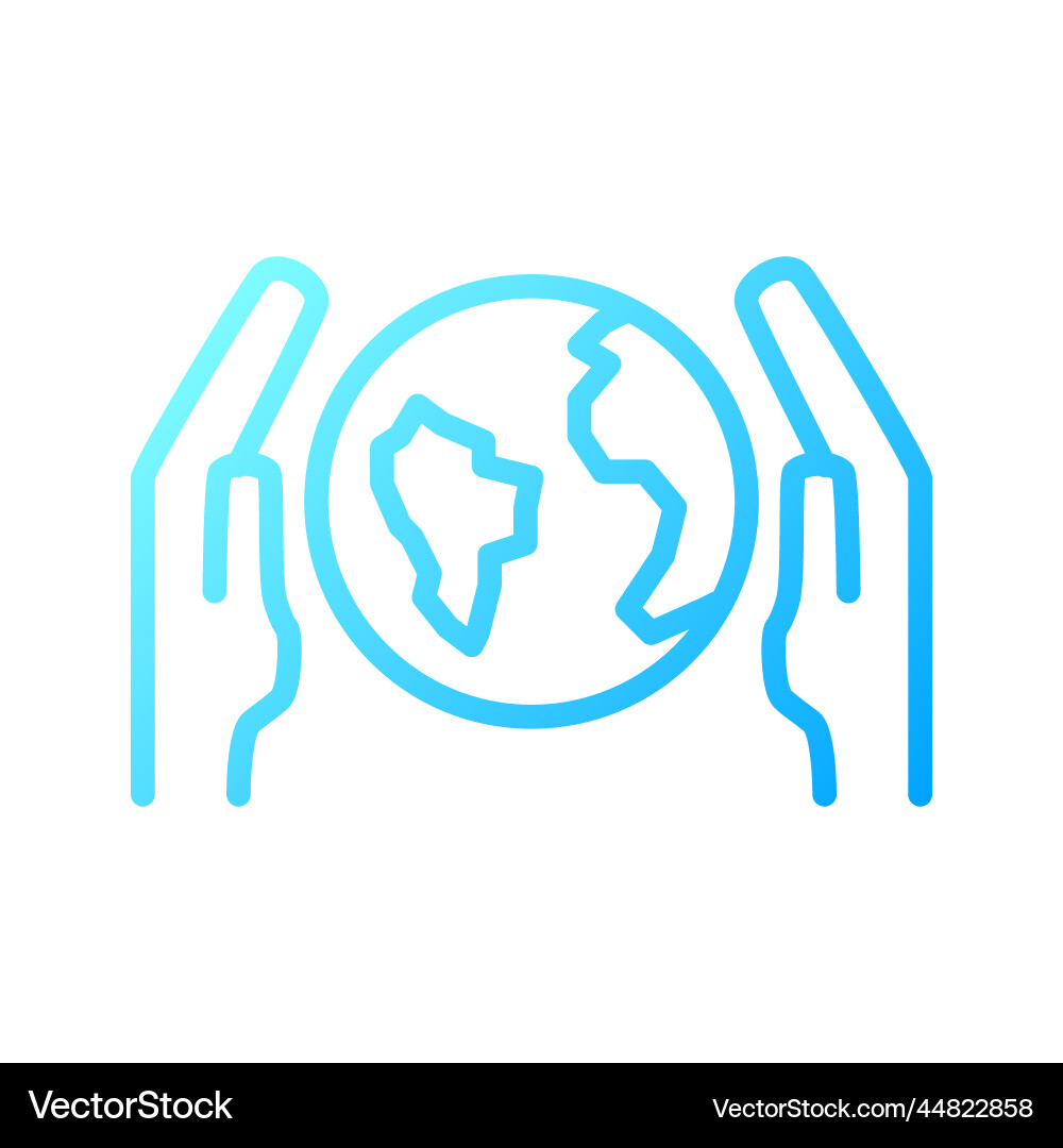 Save earth pixel perfect gradient linear icon Save earth pixel perfect gradient linear icon vector image