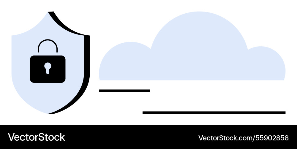 Secure cloud storage concept with shield Secure cloud storage concept with shield vector image