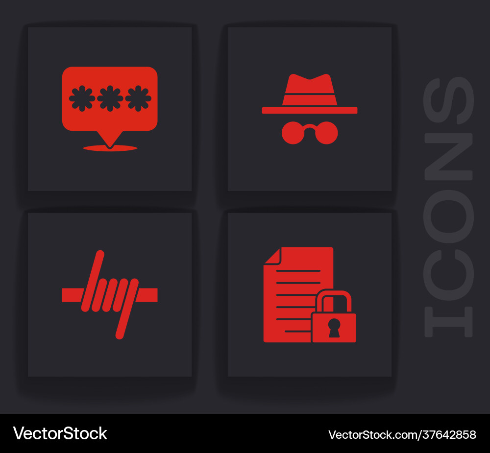 Set document and lock password protection Set document and lock password protection Vector Image