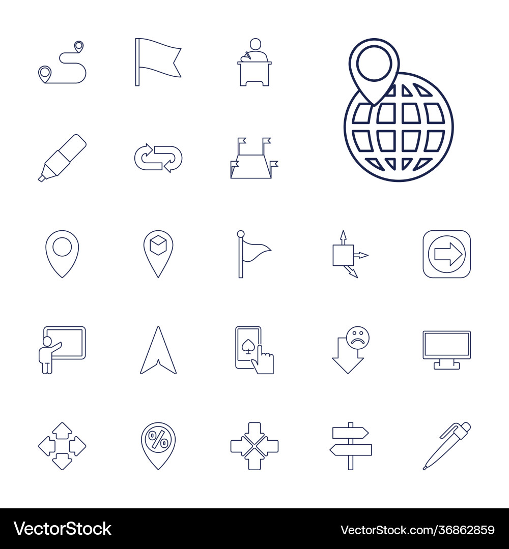 22 pointer icons vector image