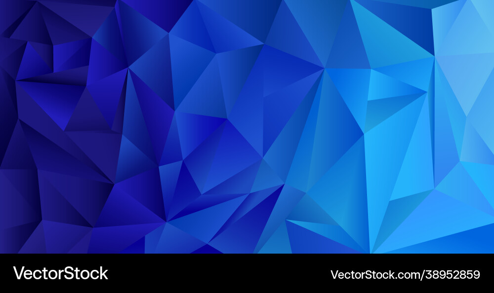 Abstract blue gradient triangles different Vector Image
