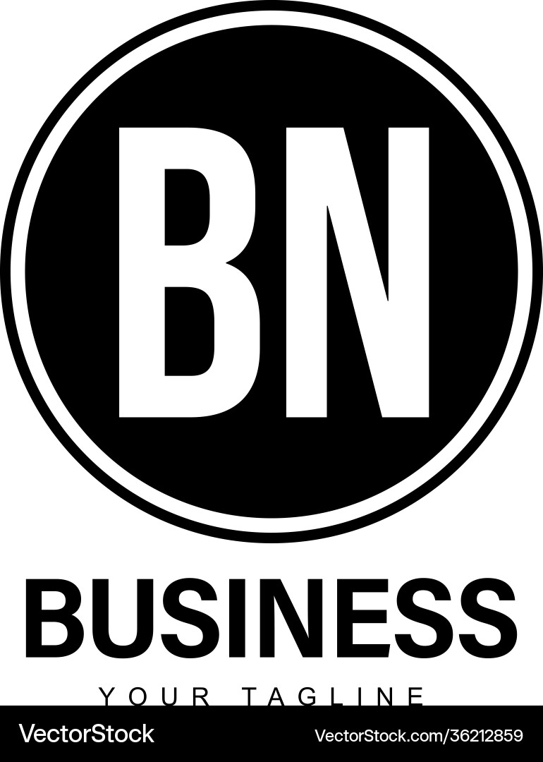 Bn initial a logo design with abstract style Bn initial a logo design with abstract style vector image