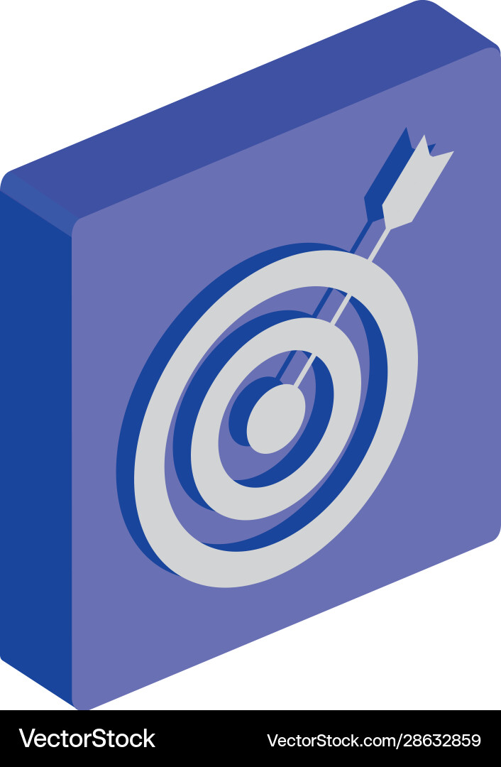 Button with target and arrow isolated icon vector image