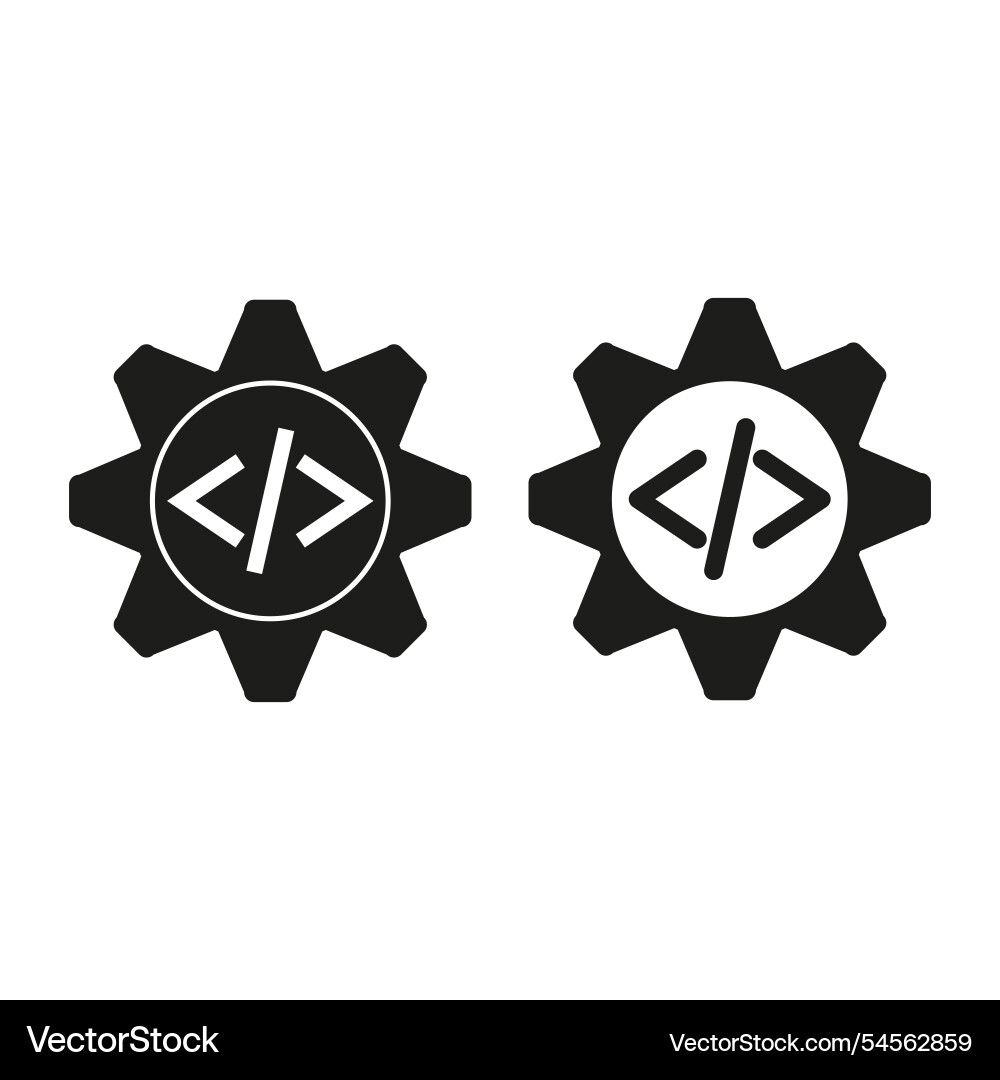 Code gear icon software settings symbol Code gear icon software settings symbol Vector Image