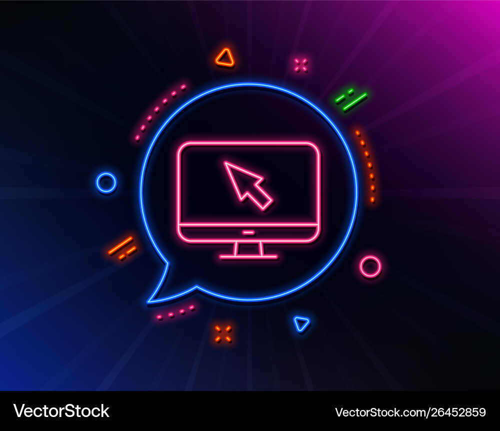 Computer or monitor icon mouse cursor sign vector image