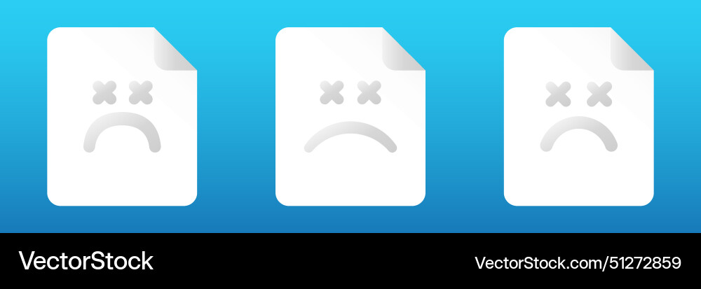 Corrupted file icon failed document with error vector image