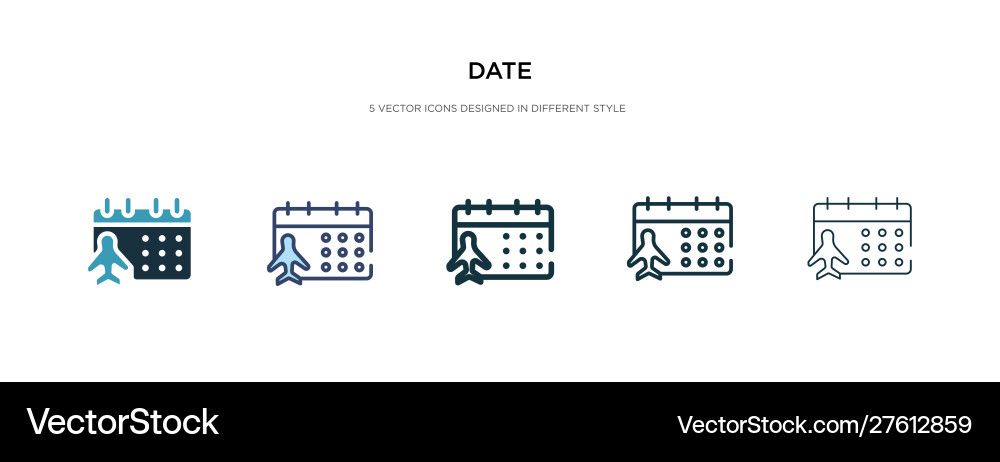 Date icon in different style two colored Vector Image