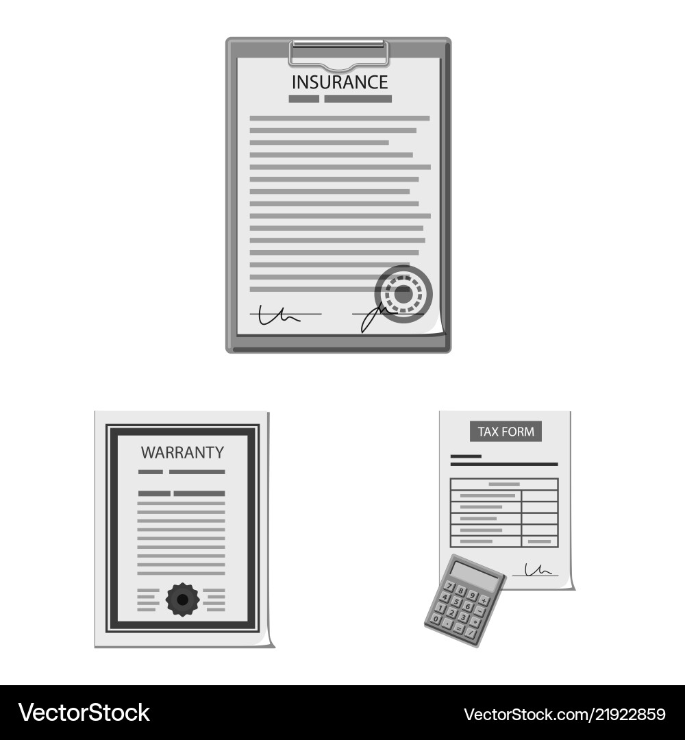 Design of form and document logo set Vector Image