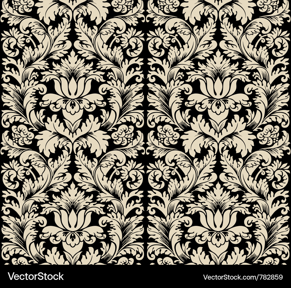 Elegant Damask Floral Pattern vector image