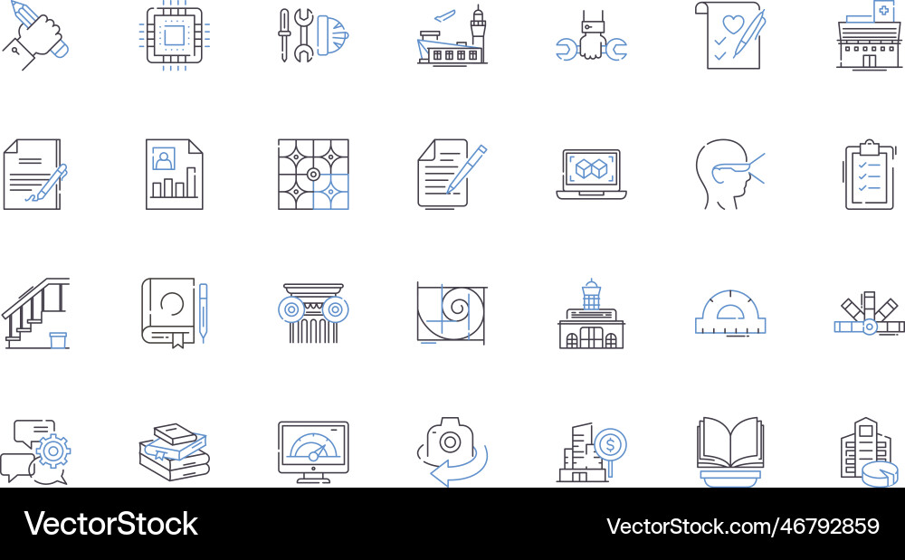 Fluent expression line icons collection Fluent expression line icons collection vector image
