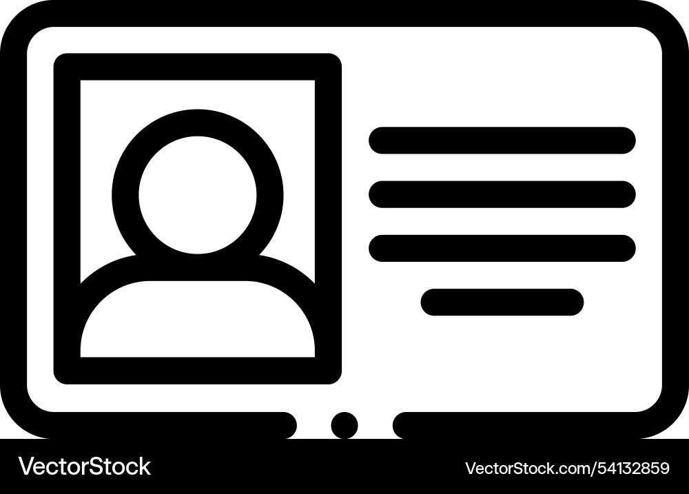 Identification icon thin linear style design Identification icon thin linear style design vector image