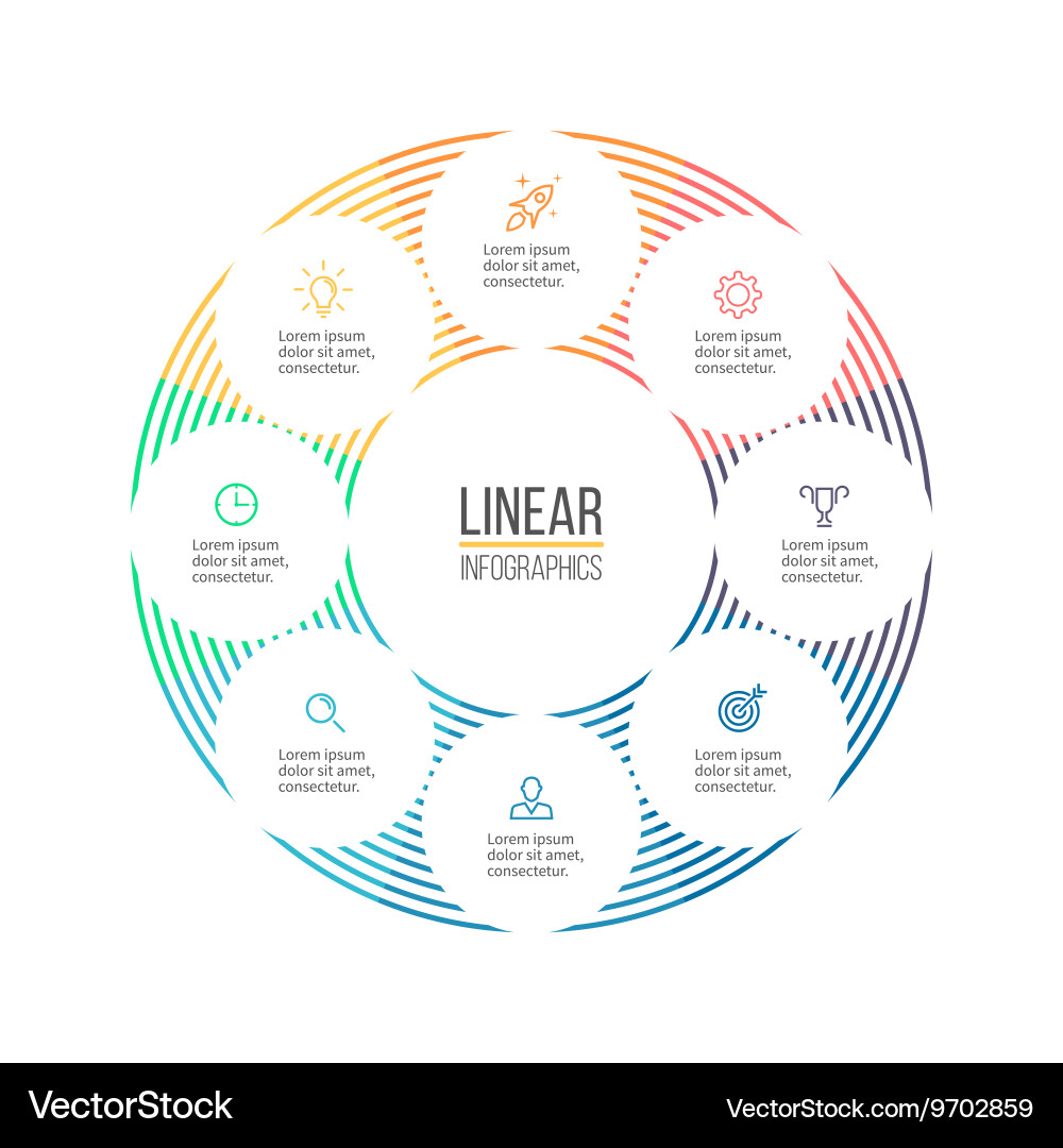 Linear infographic minimalistic chart diagram vector image