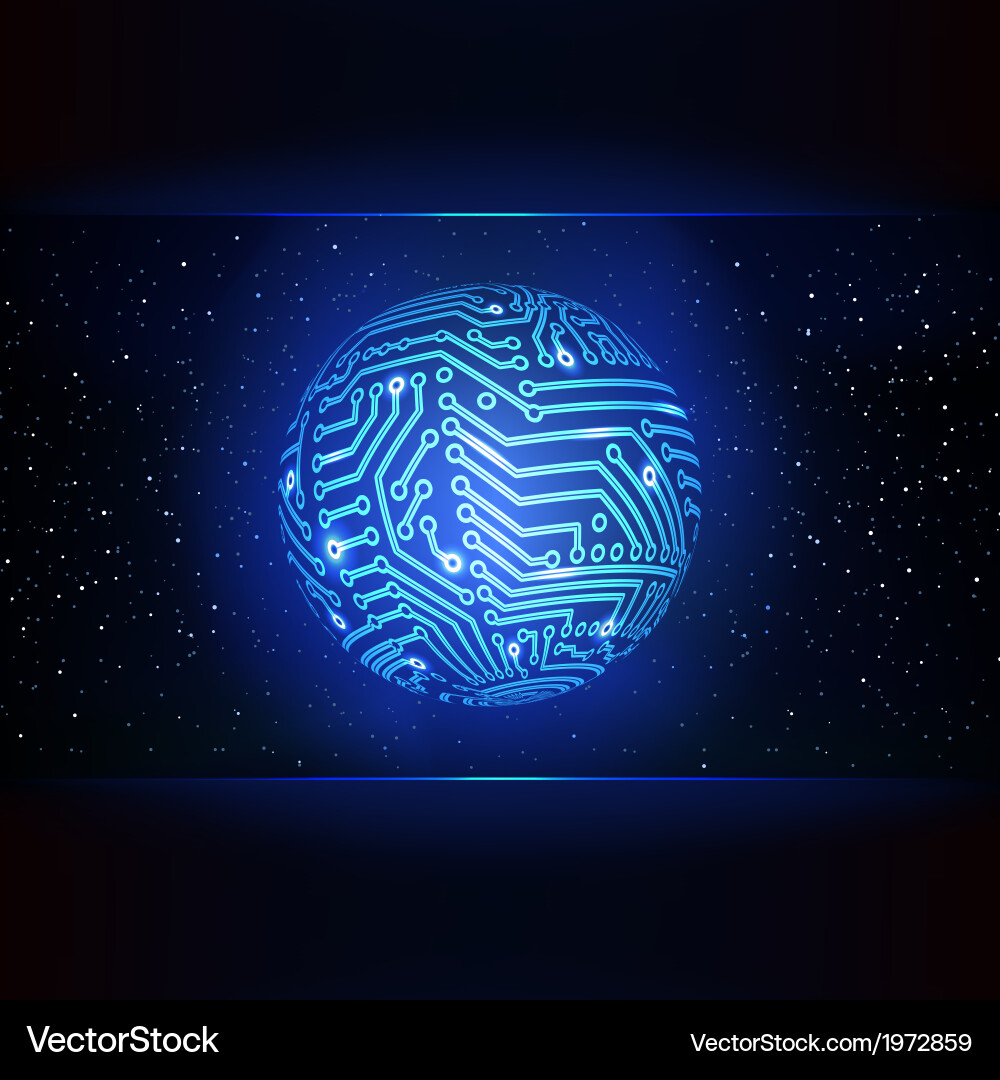 Modern Circuit Network Globe vector image