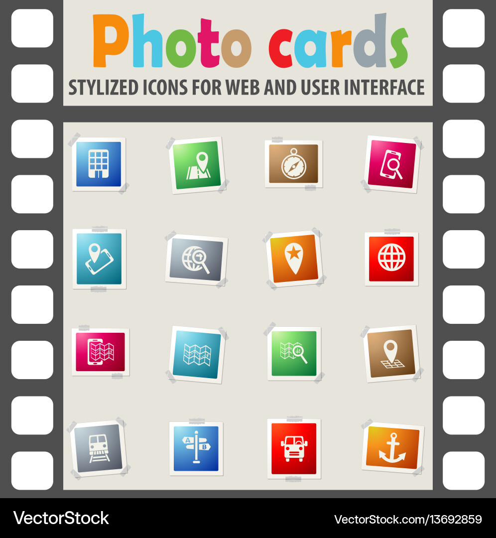 Navigation transport map icon set Navigation transport map icon set vector image