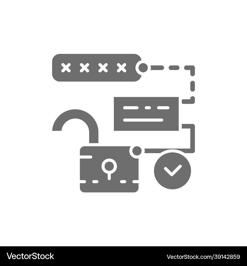 Open lock with pin code password and unlock Open lock with pin code password and unlock vector image