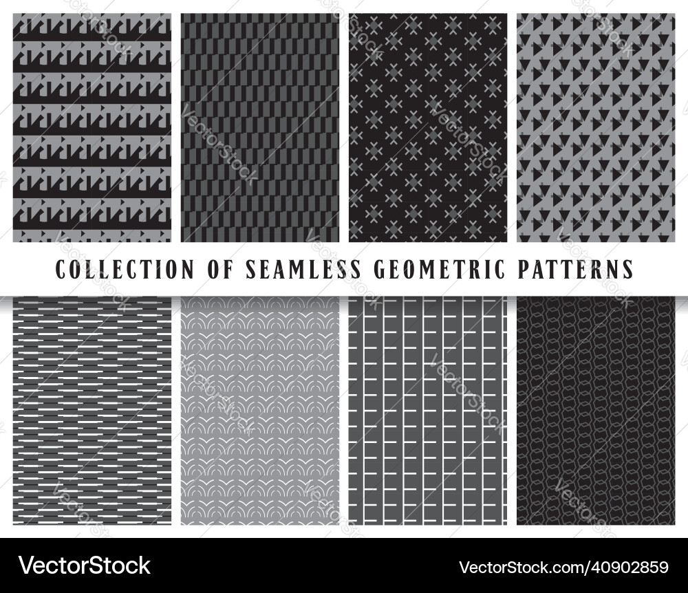 Seamless geometric pattern background set Vector Image