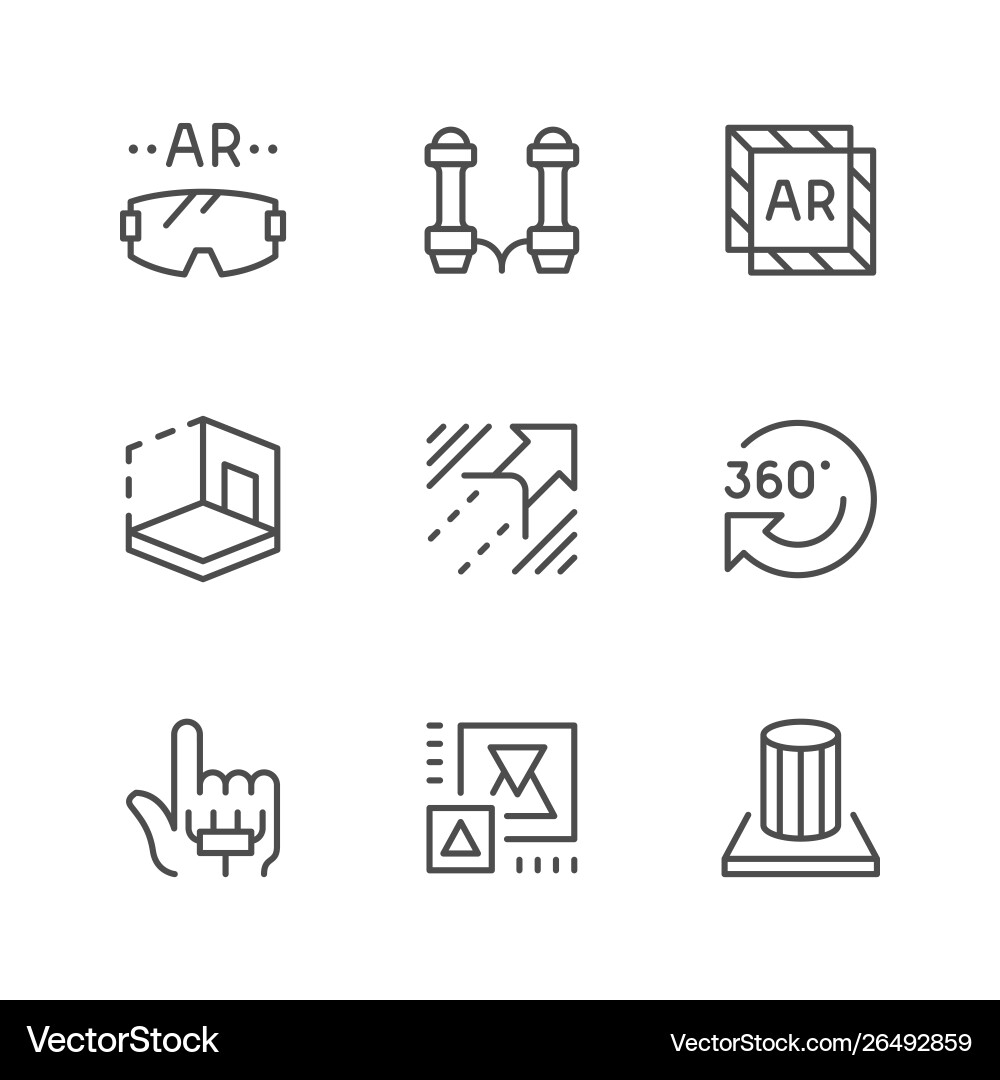 Set line icons augmented reality Set line icons augmented reality vector image