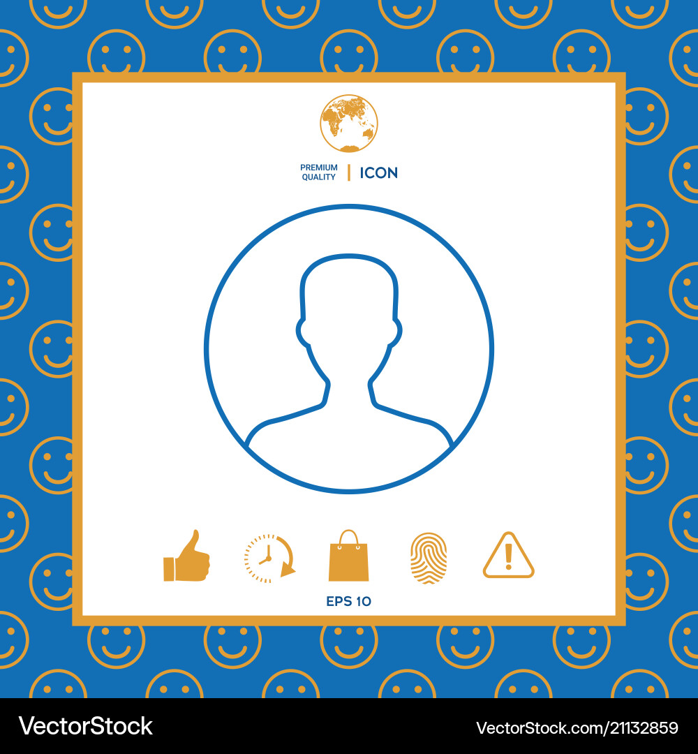 Symbol of user icon in circle profile line Vector Image