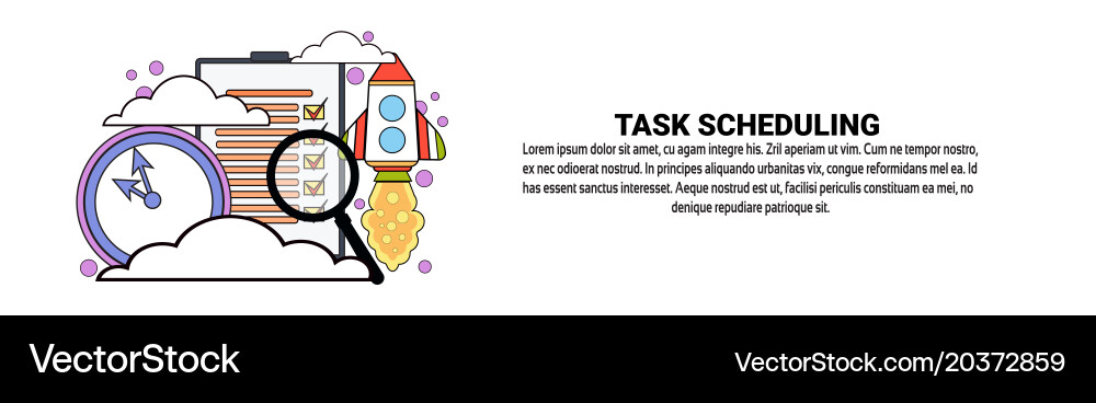 Task scheduling planning concept horizontal banner Vector Image