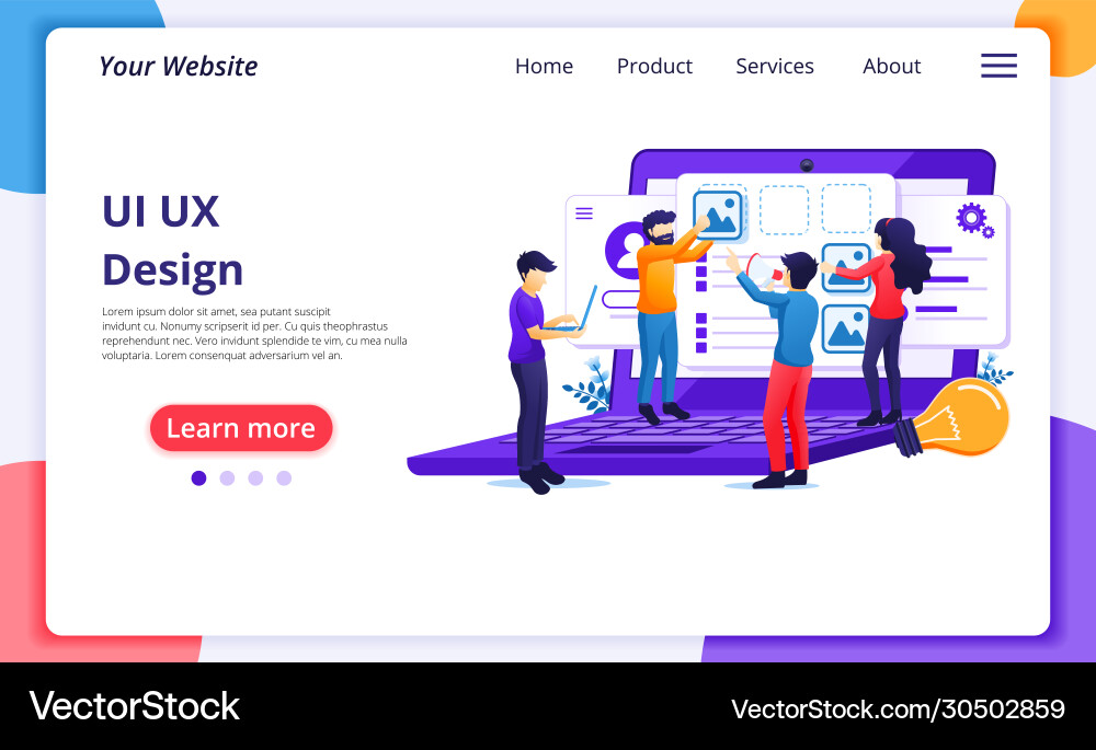 Ui ux design concept people creating Ui ux design concept people creating vector image