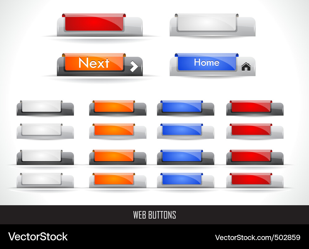 Web buttons pack Vector Image