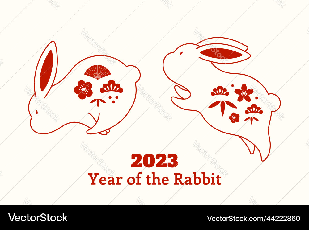 2023 chinesisch lunar neues Jahr niedlich lustige Kaninchen 2023 chinesisch lunar neues Jahr niedlich lustige Kaninchen vektorbild