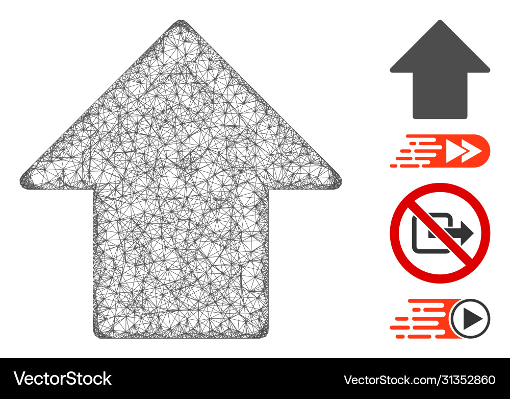 Arrow up web mesh vector image