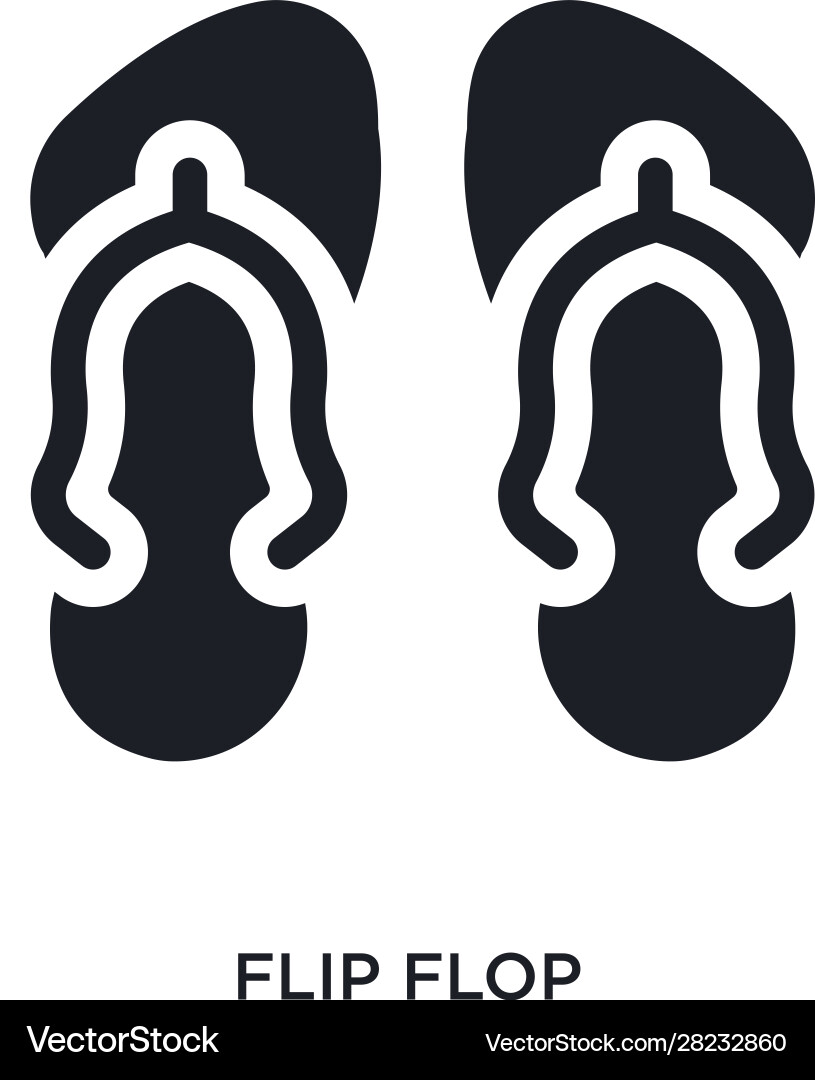 Black flip flop isolated icon simple element from Vector Image