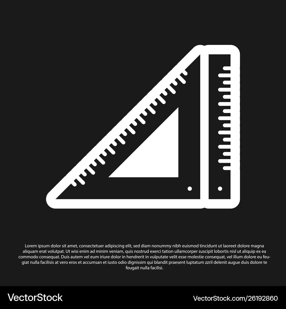 Black triangular ruler icon isolated on Black triangular ruler icon isolated on vector image