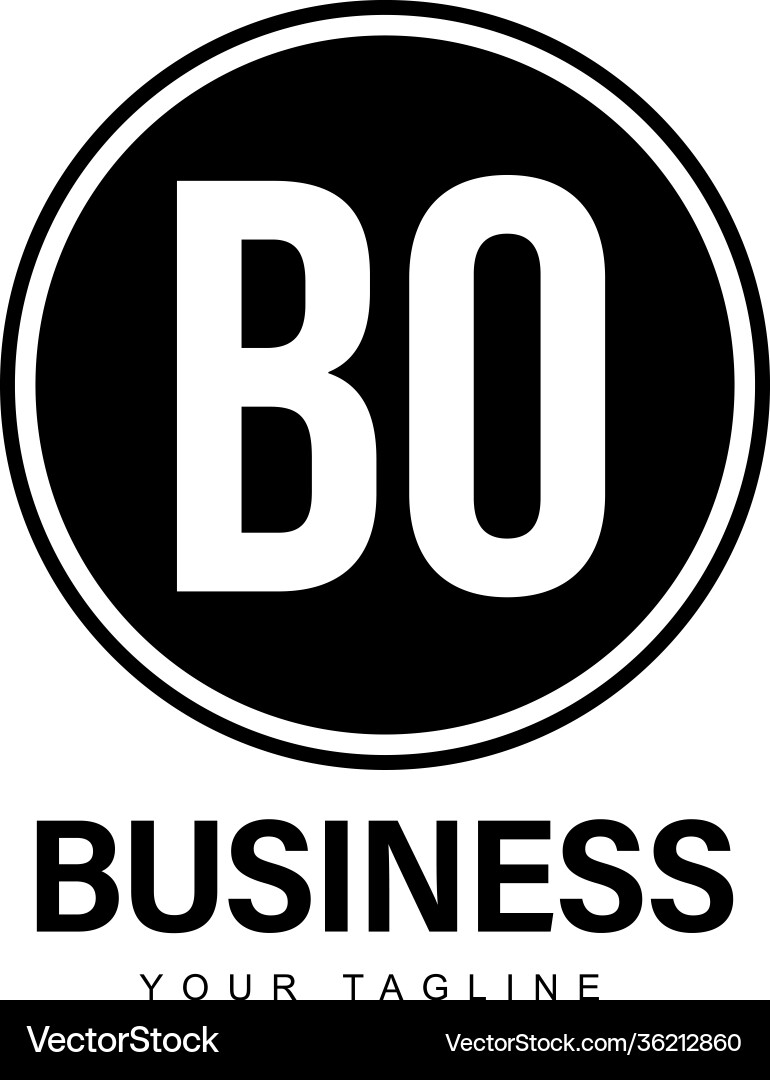 Bo initial a logo design with abstract style Bo initial a logo design with abstract style vector image