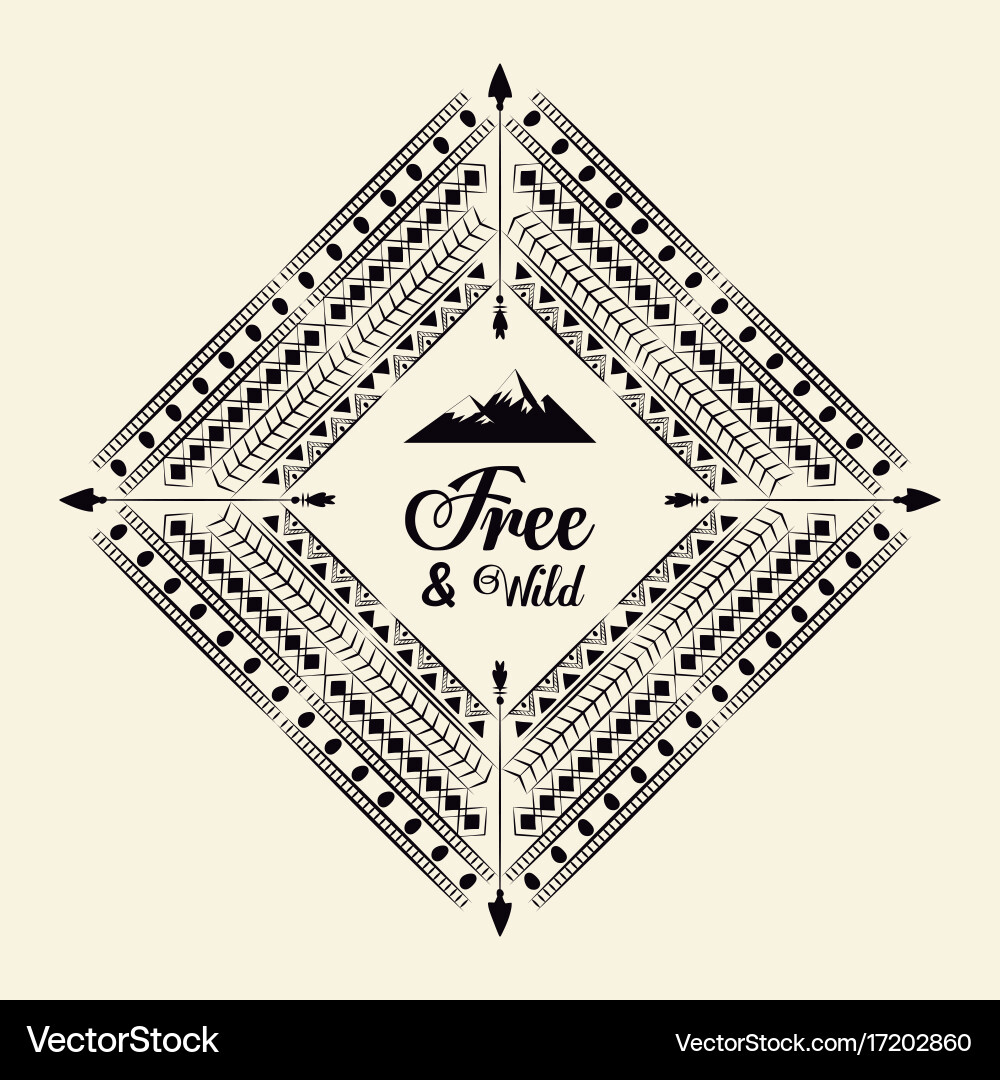 Decorative boho pattern background Vector Image