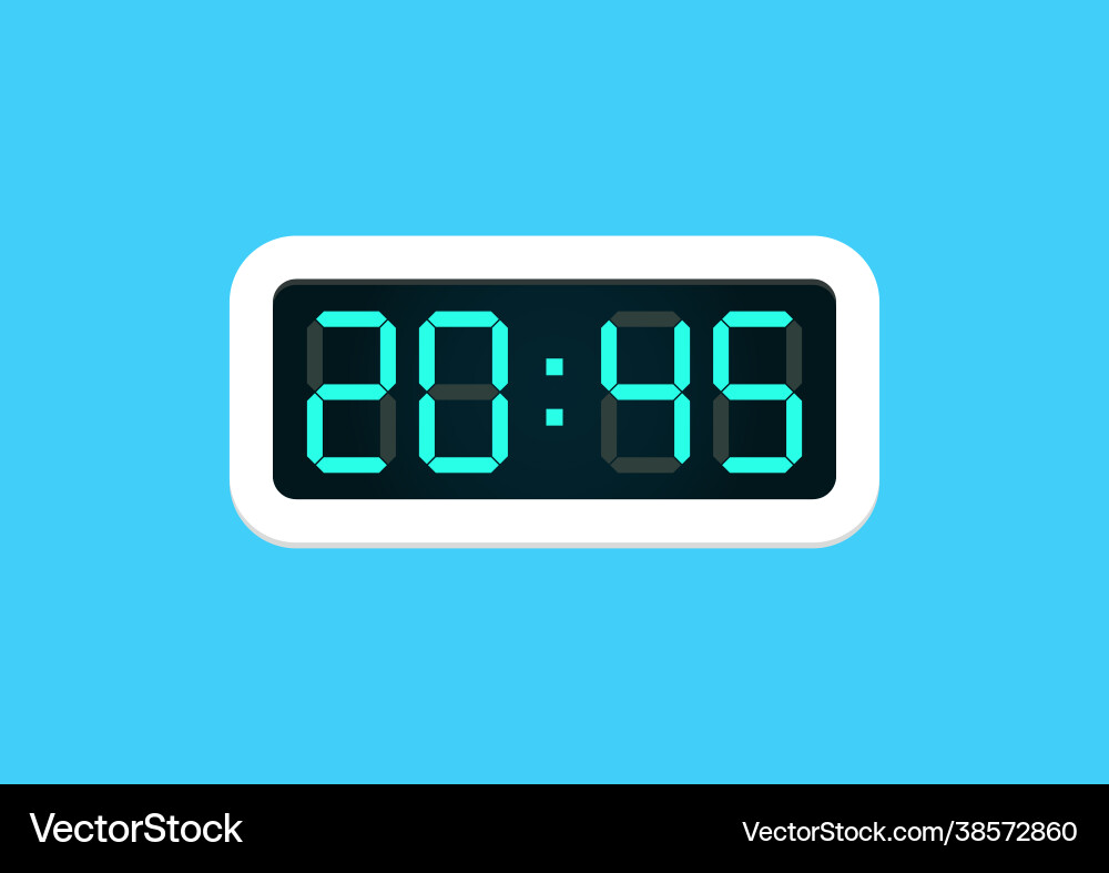 Digital Alarm Clock Display Vector Image