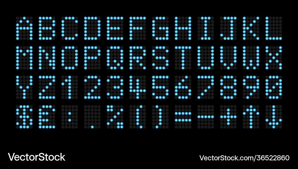 Display letters and figures sympols set typeface Display letters and figures sympols set typeface vector image