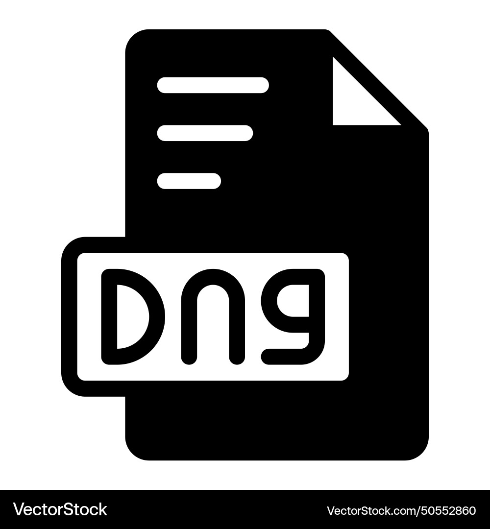Dng icon glyph design image extension format file Dng icon glyph design image extension format file vector image