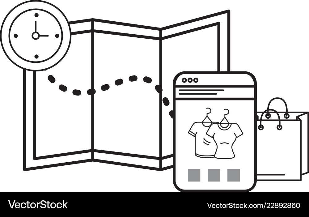 E-Commerce online shop Cartoon E-Commerce online shop Cartoon vektorbild