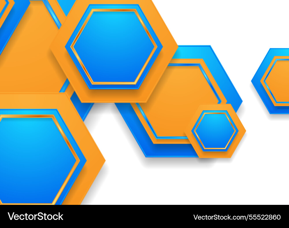 Geometric Tech Background - Hexagon Pattern vector image