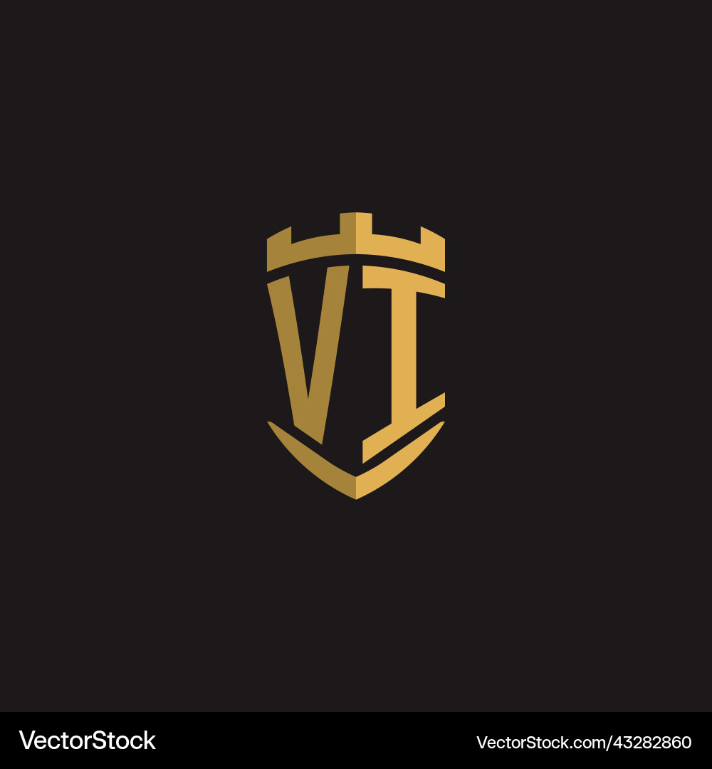 Initials vi logo monogram with shield style design Initials vi logo monogram with shield style design Vector Image