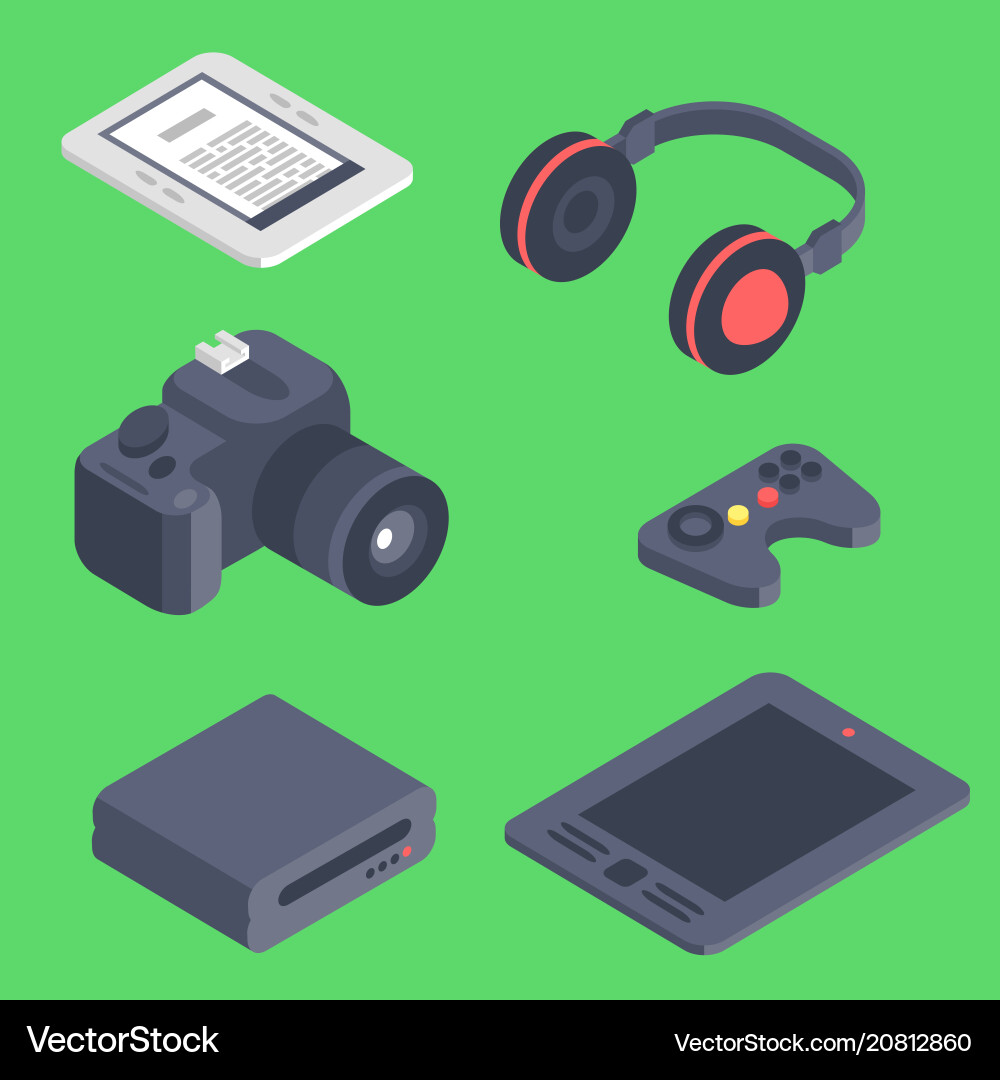 Isometric gadget computer devices icons Isometric gadget computer devices icons vector image