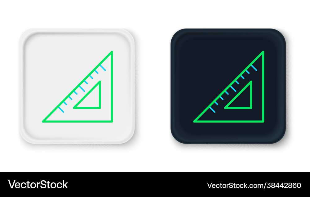 Line triangular ruler icon isolated on white Vector Image