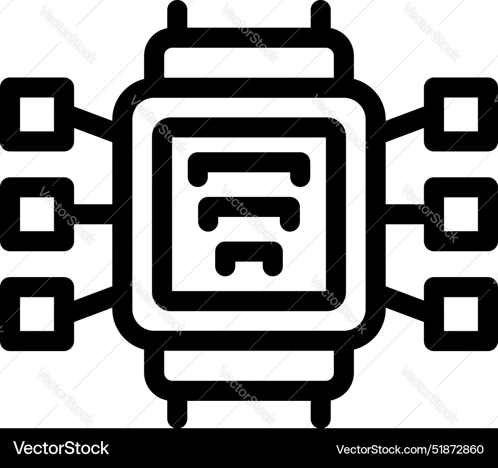 Modern processor chip managing data flow Modern processor chip managing data flow vector image