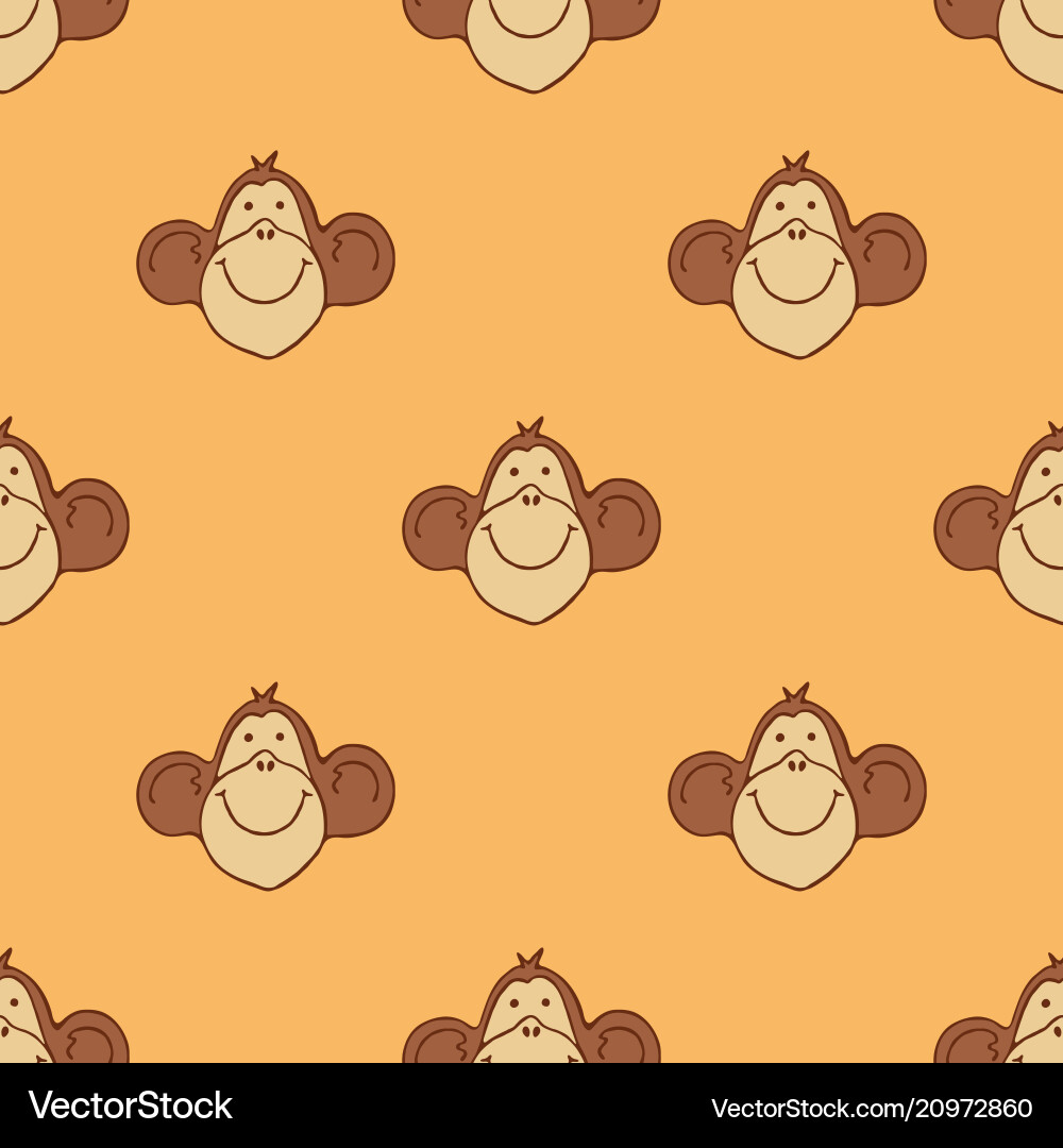 Monkey head pattern vector image