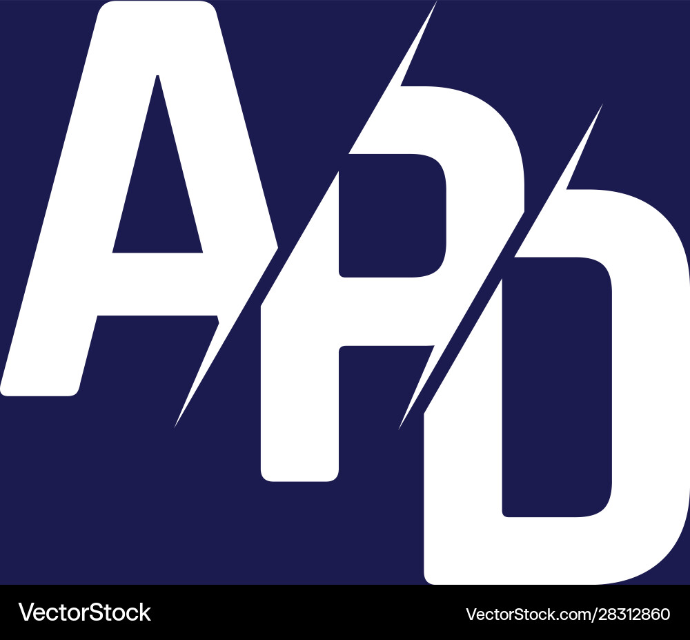 Monogram letters initial logo design apd Vector Image