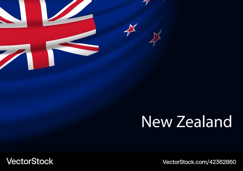 New Zealand Flag Wave Banner Vector Image