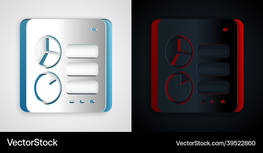 Paper cut computer api interface icon isolated Paper cut computer api interface icon isolated vector image