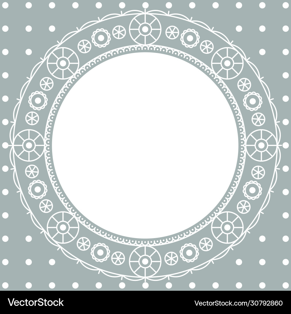 Pattern lace openwork round frame for text Pattern lace openwork round frame for text vector image