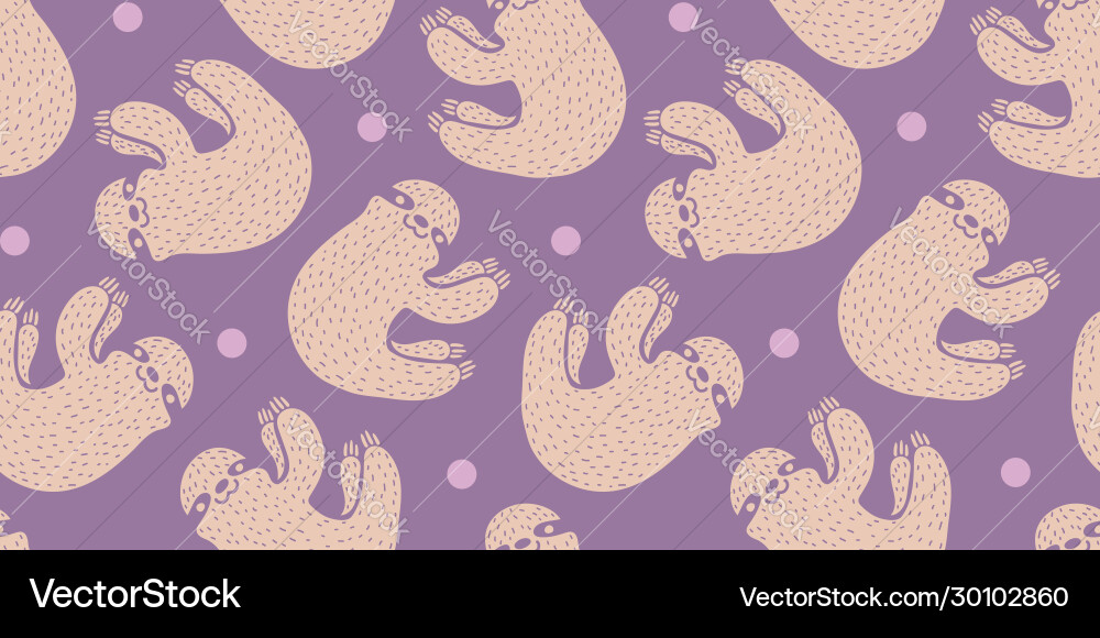 Pattern with sloth Pattern with sloth vector image