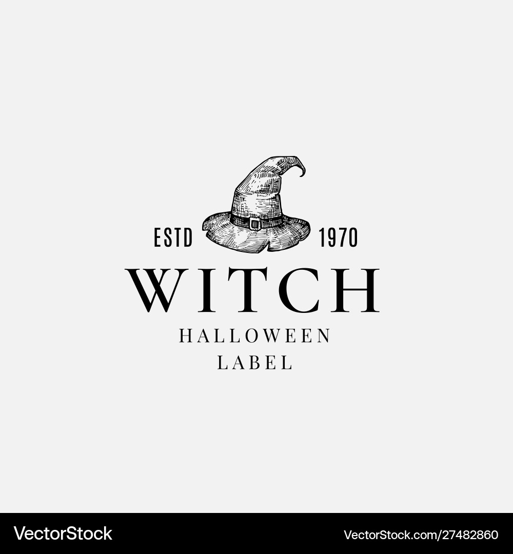 Premium Hexe halloween Logo oder Label Template Premium Hexe halloween Logo oder Label Template vektorbild