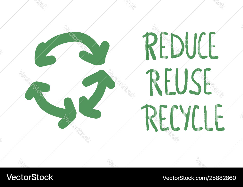 Reduce reuse recycle concept text design Vector Image