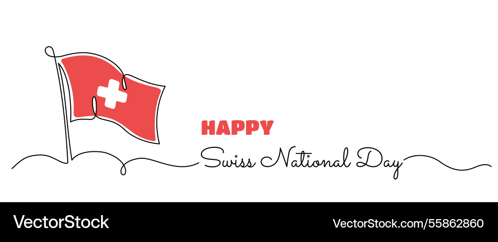 Schweizer Nationaltagsbanner mit Flagge der Schweiz Schweizer Nationaltagsbanner mit Flagge der Schweiz vektorbild