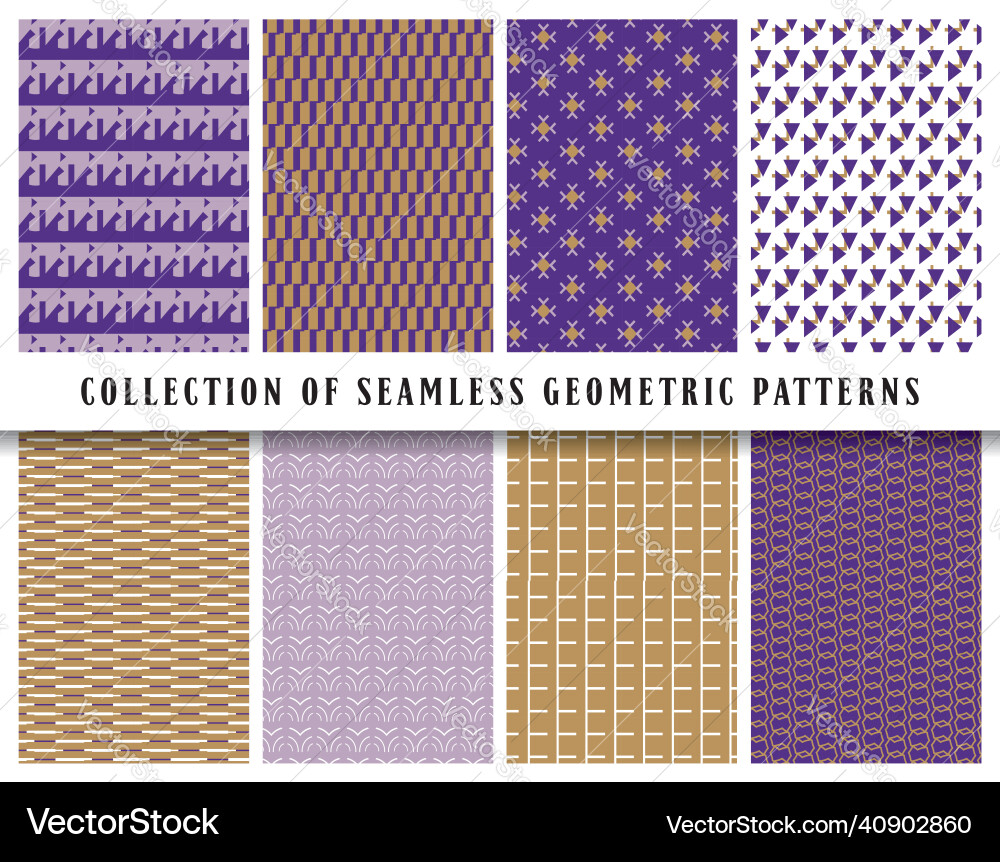 Seamless geometric pattern background collection Vector Image